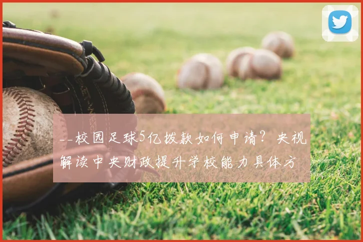 __校园足球5亿拨款如何申请？央视解读中央财政提升学校能力具体方案__